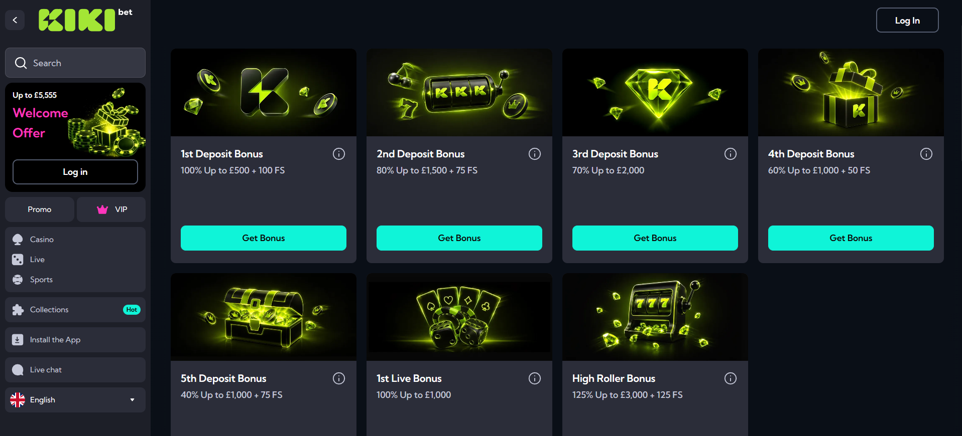 KikiBet bonuses
