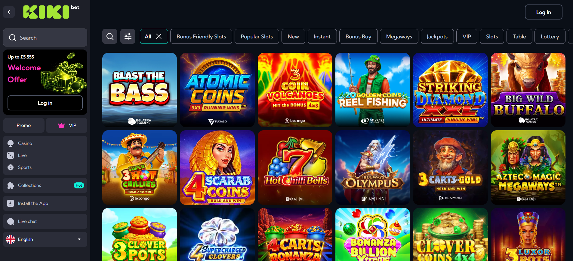 Kiki Bet slots and games